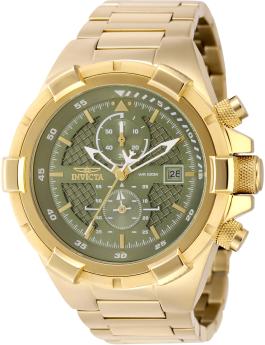 Invicta Aviator 49255 Reloj para Hombre - Movimiento de Cuarzo - Acero Inoxidable con Esfera Verde - 50 mm