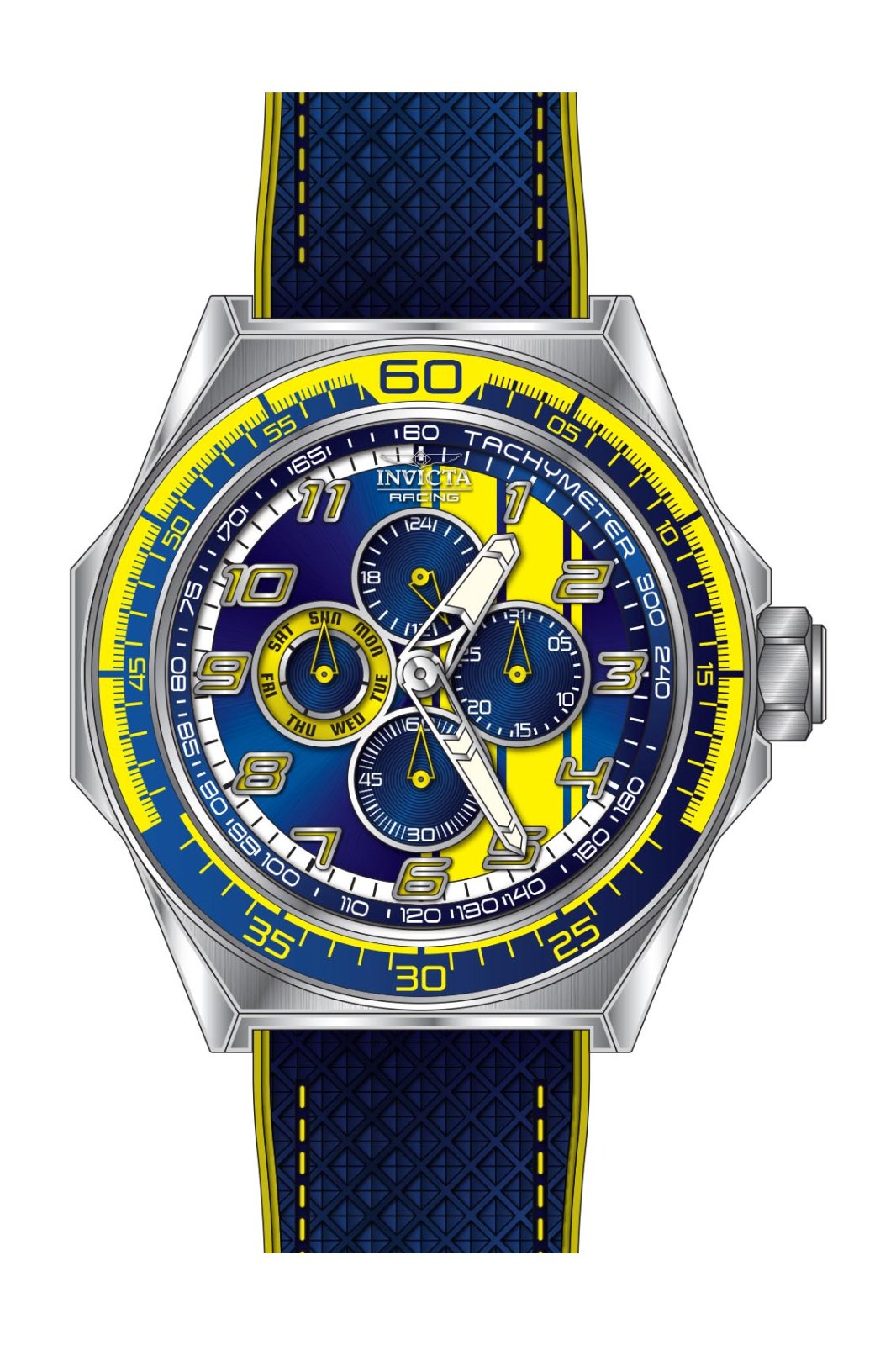 Invicta Racing 50041 Relógio Masculino - Movimento Quartz - Aço Inoxidável com Mostrador Azul - 50 mm