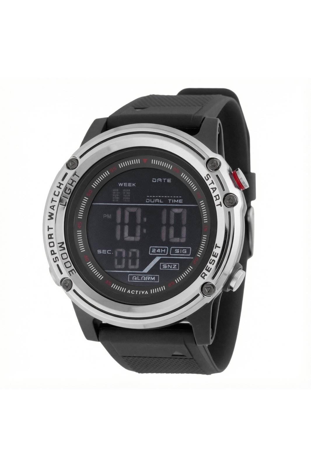 Activa Digital ACW8125-006 Herrenuhr - Digitalwerk - Kunststoff mit schwarzem Zifferblatt - 52 mm