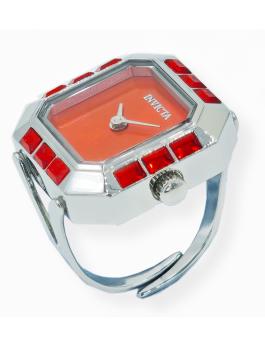 Invicta Mini - Ring 49582 Damenarmbanduhr - Quarzwerk - Edelstahl mit Rotem Zifferblatt - 21 mm