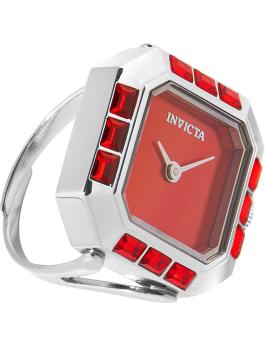 Invicta Mini - Ring 49582 Damenarmbanduhr - Quarzwerk - Edelstahl mit Rotem Zifferblatt - 21 mm