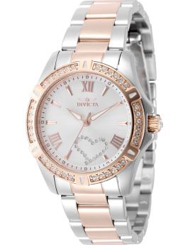 Invicta Angel 49893 Orologio da Donna - Movimento al Quarzo - Acciaio Inossidabile con Quadrante Argento - 34 mm