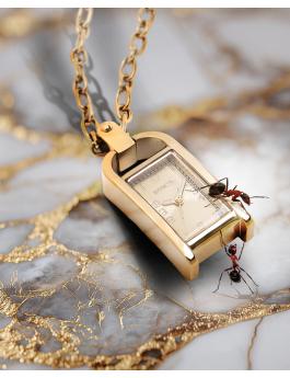 Invicta Mini - Necklace 49935 Damenarmbanduhr - Quarzwerk - Edelstahl mit Golden Zifferblatt - 17 mm