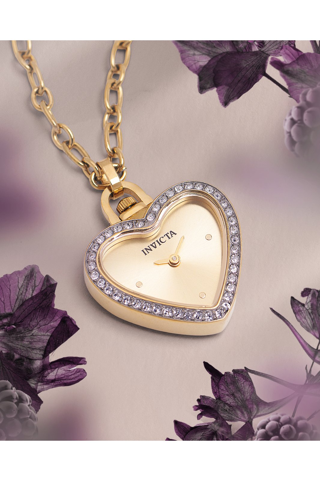 Invicta Mini - Necklace 49938 Damenarmbanduhr - Quartz Movement - Edelstahl mit Gold Zifferblatt - 27 mm