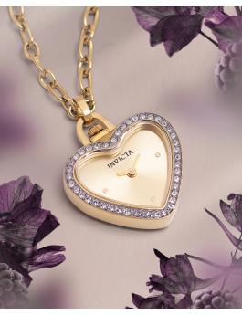 Invicta Mini - Necklace 49938 Damenarmbanduhr - Quartz Movement - Edelstahl mit Gold Zifferblatt - 27 mm