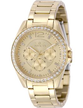 Invicta Angel 50109 Women's Watch - Quartz Movement - Stainless Steel with Gold Dial - 38 mm
