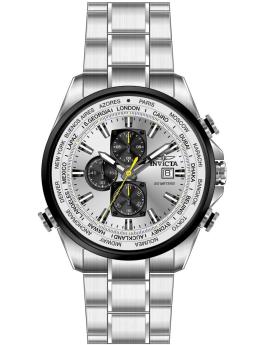 Invicta Aviator 50501 Relógio Masculino - Movimento de Quartzo - Aço Inoxidável com Mostrador Prateado - 50 mm