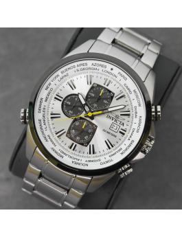 Invicta Aviator 50501 Relógio Masculino - Movimento de Quartzo - Aço Inoxidável com Mostrador Prateado - 50 mm