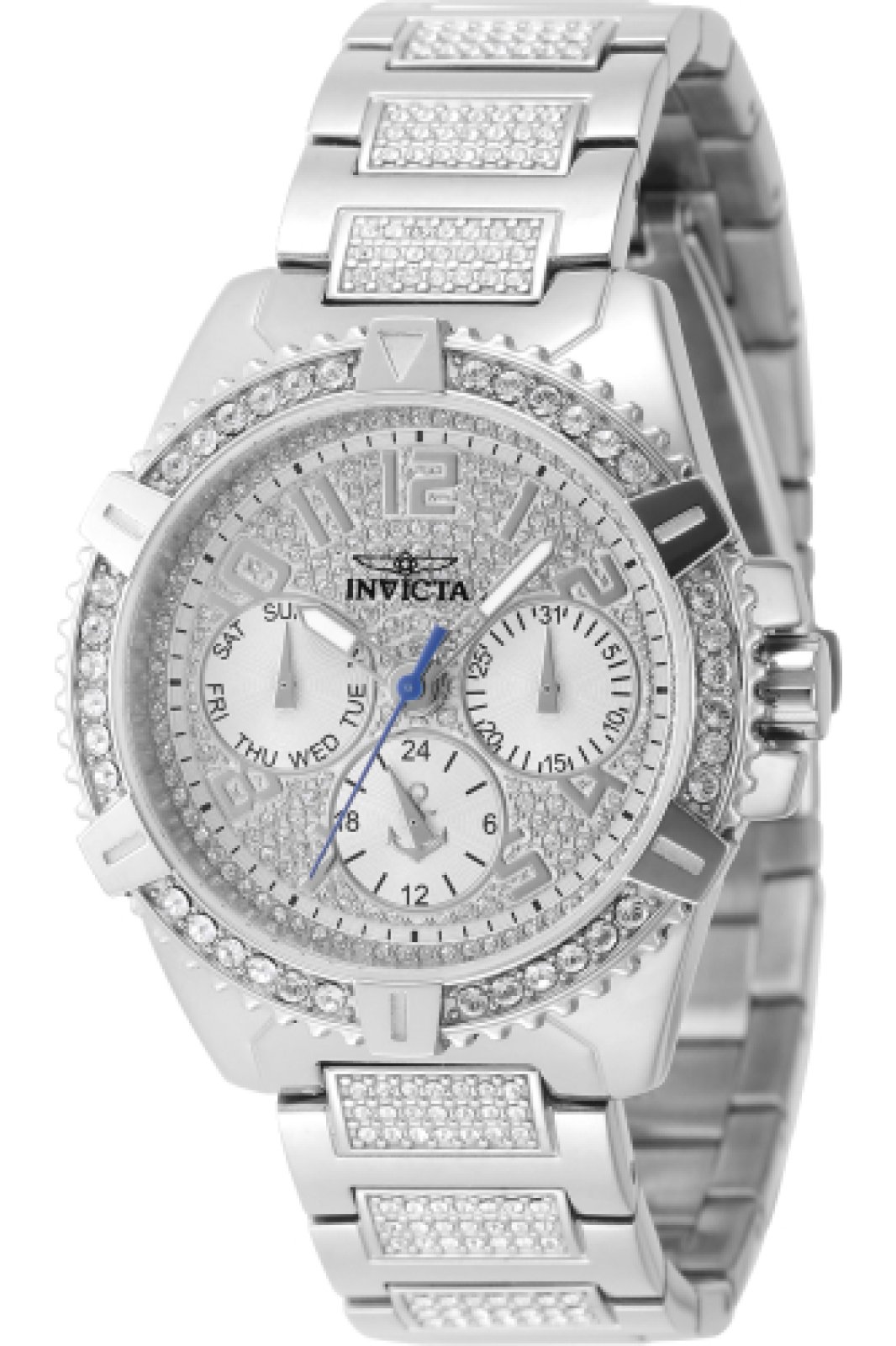 Invicta OCEAN VOYAGE 48924 Dameur - Quartz Movement - Rustfrit stål med sølvfarvet urskive - 37 mm