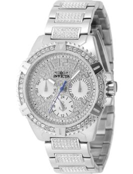 Invicta OCEAN VOYAGE 48924 Dameur - Quartz Movement - Rustfrit stål med sølvfarvet urskive - 37 mm