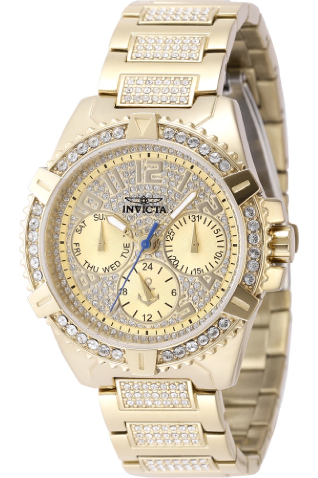 Invicta OCEAN VOYAGE 48925 Damklocka - Quartz Movement - Rostfritt Stål med Guldskiva - 37 mm