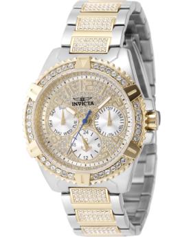 Invicta OCEAN VOYAGE 48926 Damklocka - Quartz Movement - Rostfritt Stål med Guldskiva - 37 mm