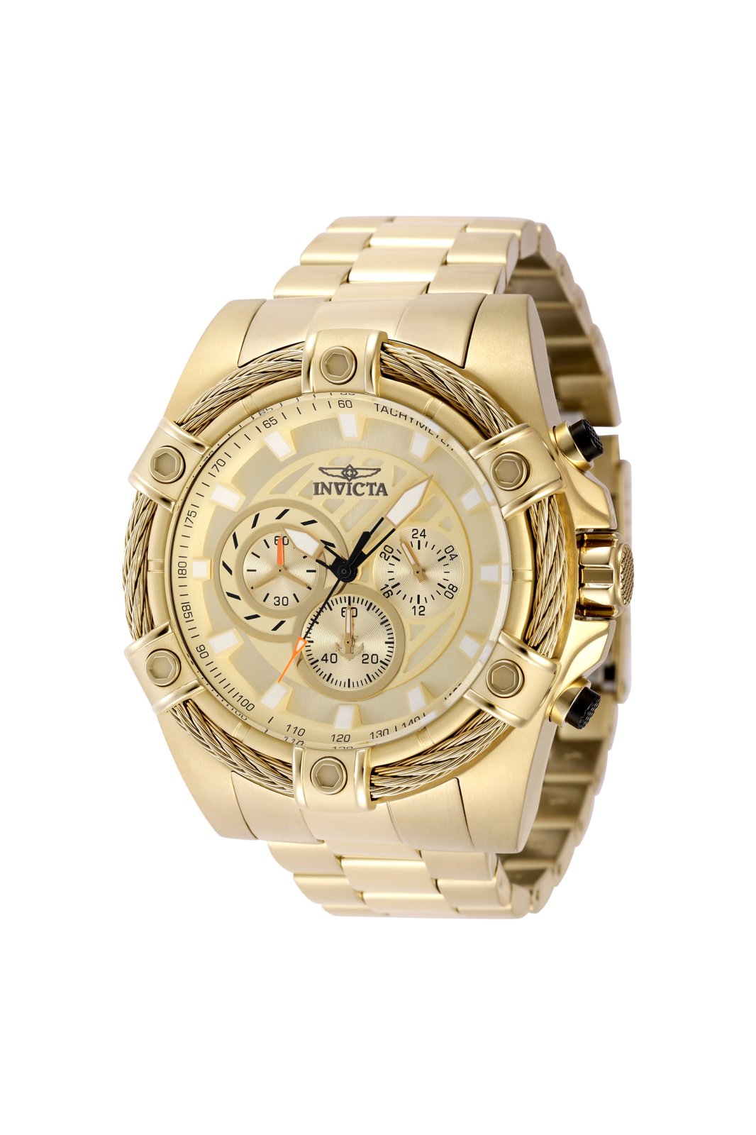 Invicta OCEAN VOYAGE 49440 Herreur - Quartz Movement - Rustfrit stål med guldfarvet urskive - 52 mm