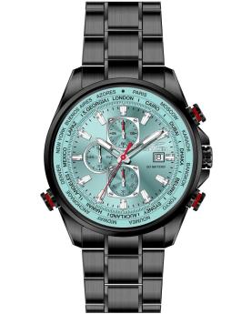 Invicta Aviator 50498 Reloj de Hombre - Movimiento de Cuarzo - Acero Inoxidable con Esfera Azul - 50 mm