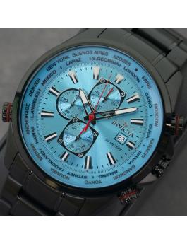 Invicta Aviator 50498 Reloj de Hombre - Movimiento de Cuarzo - Acero Inoxidable con Esfera Azul - 50 mm