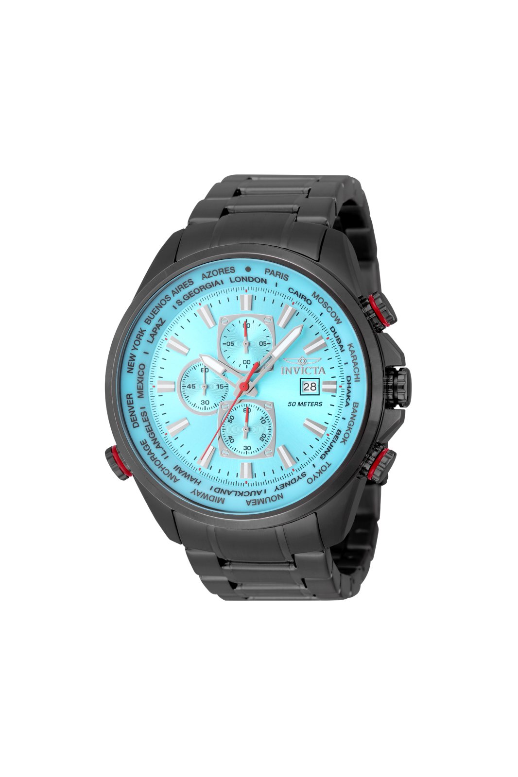Invicta Aviator 50498 Men's Watch - Quartz Movement - Stainless Steel with Blue Dial - 50 mm