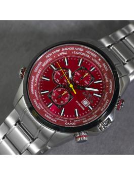 Invicta Aviator 50500 Relógio Masculino - Movimento Quartz - Aço Inoxidável com Mostrador Vermelho - 50 mm