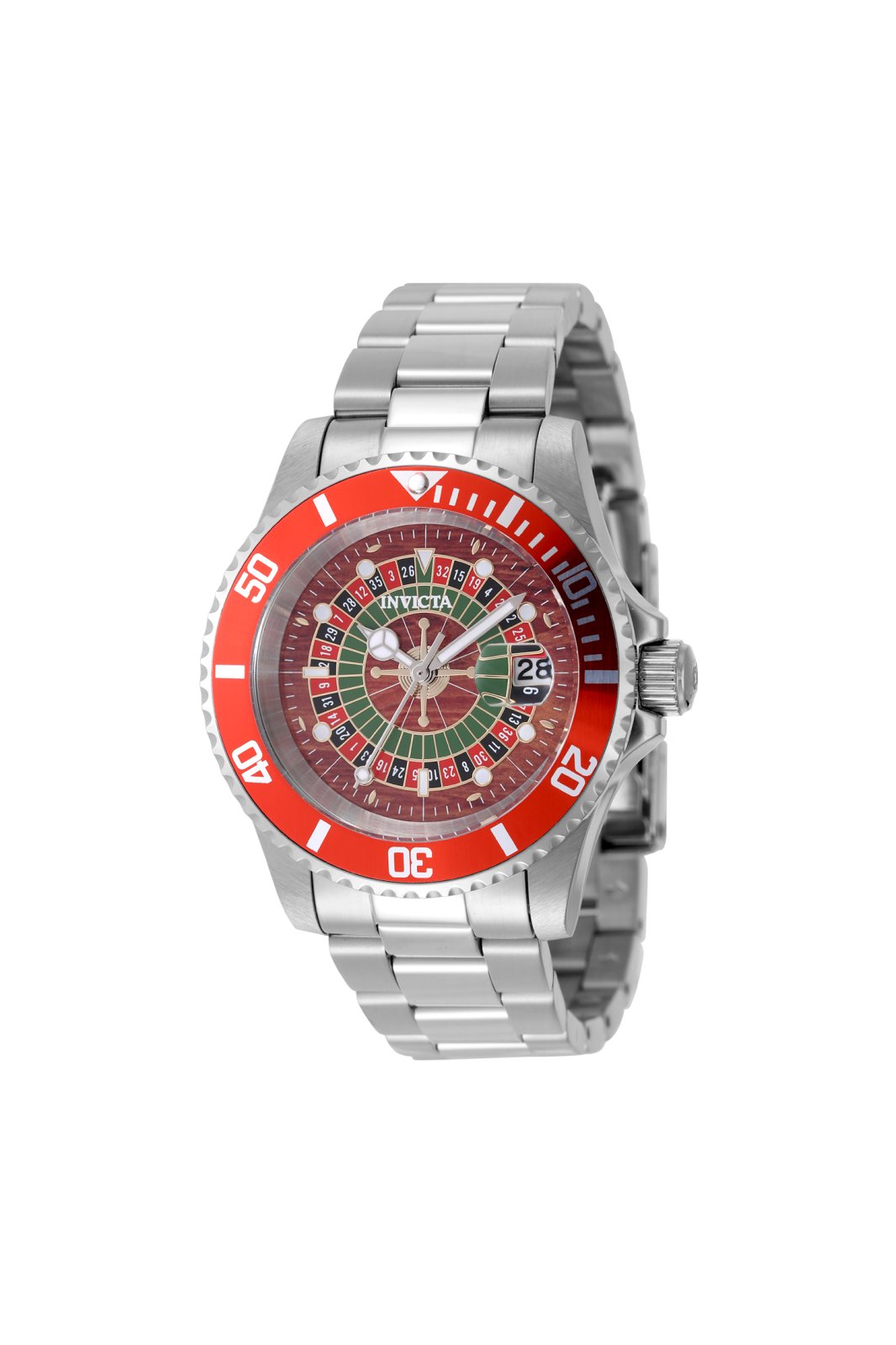 Invicta Pro Diver 50519 Reloj de Hombre - Movimiento de Cuarzo - Acero Inoxidable con Esfera Roja - 40 mm