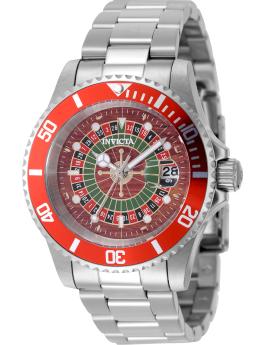 Invicta Pro Diver 50519 Reloj de Hombre - Movimiento de Cuarzo - Acero Inoxidable con Esfera Roja - 40 mm