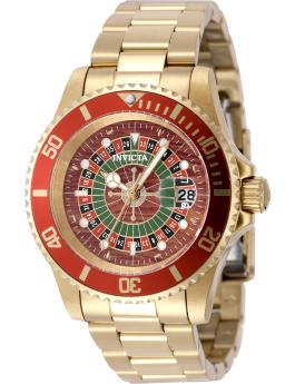 Invicta Pro Diver 50520 Miesten Kello - Kvartsiliike - Ruostumaton Teräs Punaisella Kellotaululla - 40 mm