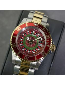 Invicta Pro Diver 50521 Ceas pentru bărbați - Mecanism Quartz - Oțel inoxidabil cu cadran roșu - 40 mm