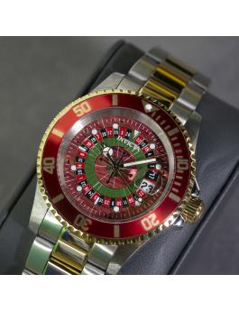 Invicta Pro Diver 50521 Ceas pentru bărbați - Mecanism Quartz - Oțel inoxidabil cu cadran roșu - 40 mm