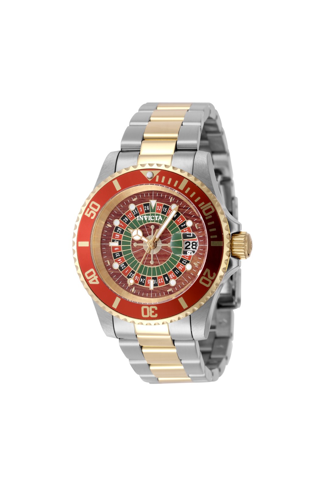 Invicta Pro Diver 50521 Ceas pentru bărbați - Mecanism Quartz - Oțel inoxidabil cu cadran roșu - 40 mm