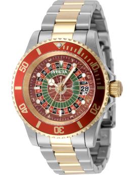 Invicta Pro Diver 50521 Miesten Kello - Kvartsiliike - Ruostumaton Teräs Punaisella Kellotaululla - 40 mm