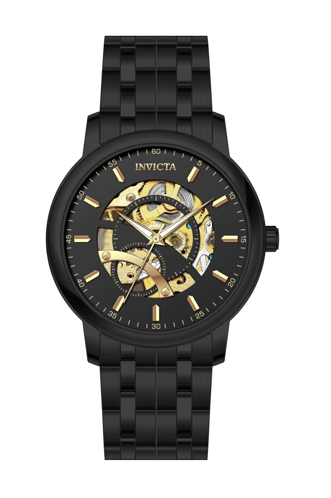 Invicta Objet D Art 69506 Herrenuhr - Automatikwerk - Edelstahl mit schwarzem Zifferblatt - 43 mm