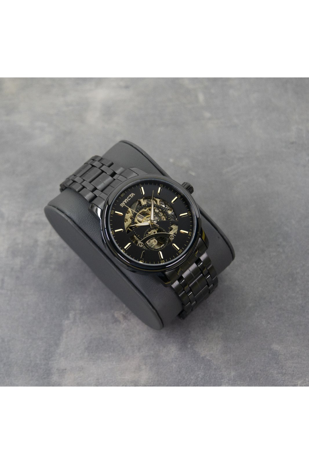 Invicta Objet D Art 69506 Herrenuhr - Automatikwerk - Edelstahl mit schwarzem Zifferblatt - 43 mm