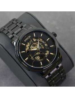 Invicta Objet D Art 69506 Herrenuhr - Automatikwerk - Edelstahl mit schwarzem Zifferblatt - 43 mm