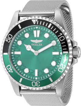 Invicta Pro Diver 49687 Men's Watch - Quartz Movement - Stainless Steel with Green Dial - 43 mm