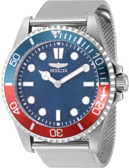 Invicta Pro Diver 49688 Men's Watch - Quartz Movement - Stainless Steel with Blue Dial - 43 mm