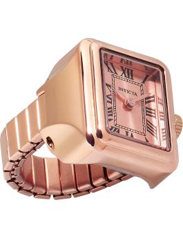 Invicta Mini Ring Watch 49896 Relógio Feminino - Movimento Quartz - Aço Inoxidável com Mostrador em Ouro Rosa - 18 mm