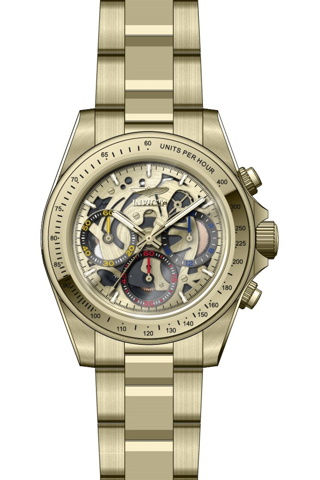 Invicta Speedway 50271 Men's Watch - Quartz Movement - Stainless Steel with Gold Dial - 39 mm