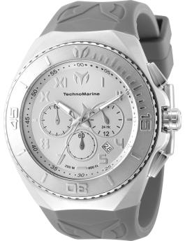 TechnoMarine Manta TM-225001 Reloj de Hombre - Movimiento de Cuarzo - Acero Inoxidable con Esfera Plateada - 48 mm