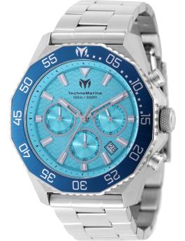 TechnoMarine Mar Vivo TM-225089 Orologio da Uomo - Movimento al Quarzo - Acciaio Inossidabile con Quadrante Blu - 44 mm