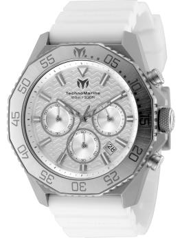 TechnoMarine Mar Vivo TM-225080 Relógio Masculino - Movimento de Quartzo - Aço Inoxidável com Mostrador Branco - 44 mm