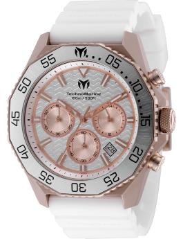 TechnoMarine Mar Vivo TM-225075 Orologio da Uomo - Movimento al Quarzo - Acciaio Inossidabile con Quadrante Bianco - 44 mm