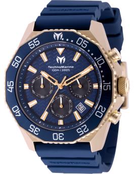TechnoMarine Mar Vivo TM-225073 Relógio Masculino - Movimento de Quartzo - Aço Inoxidável com Mostrador Azul - 44 mm