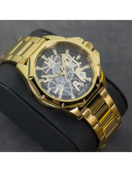 Invicta Objet D Art 50380 Herren Uhr - Quartz Bewegung - Edelstahl mit schwarzem Zifferblatt - 44 mm