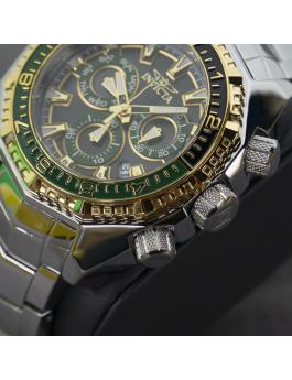 Invicta Akula 49636 Orologio da Uomo - Movimento al Quarzo - Acciaio Inossidabile con Quadrante Verde - 55 mm