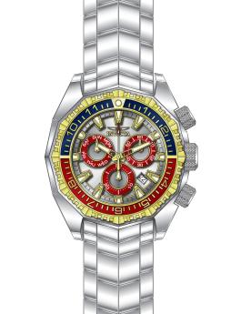 Invicta Akula 49637 Orologio da Uomo - Movimento al Quarzo - Acciaio Inossidabile con Quadrante Argento - 55 mm