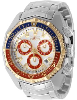 Invicta Akula 49637 Men's Watch - Quartz Movement - Stainless Steel with Silver Dial - 55 mm