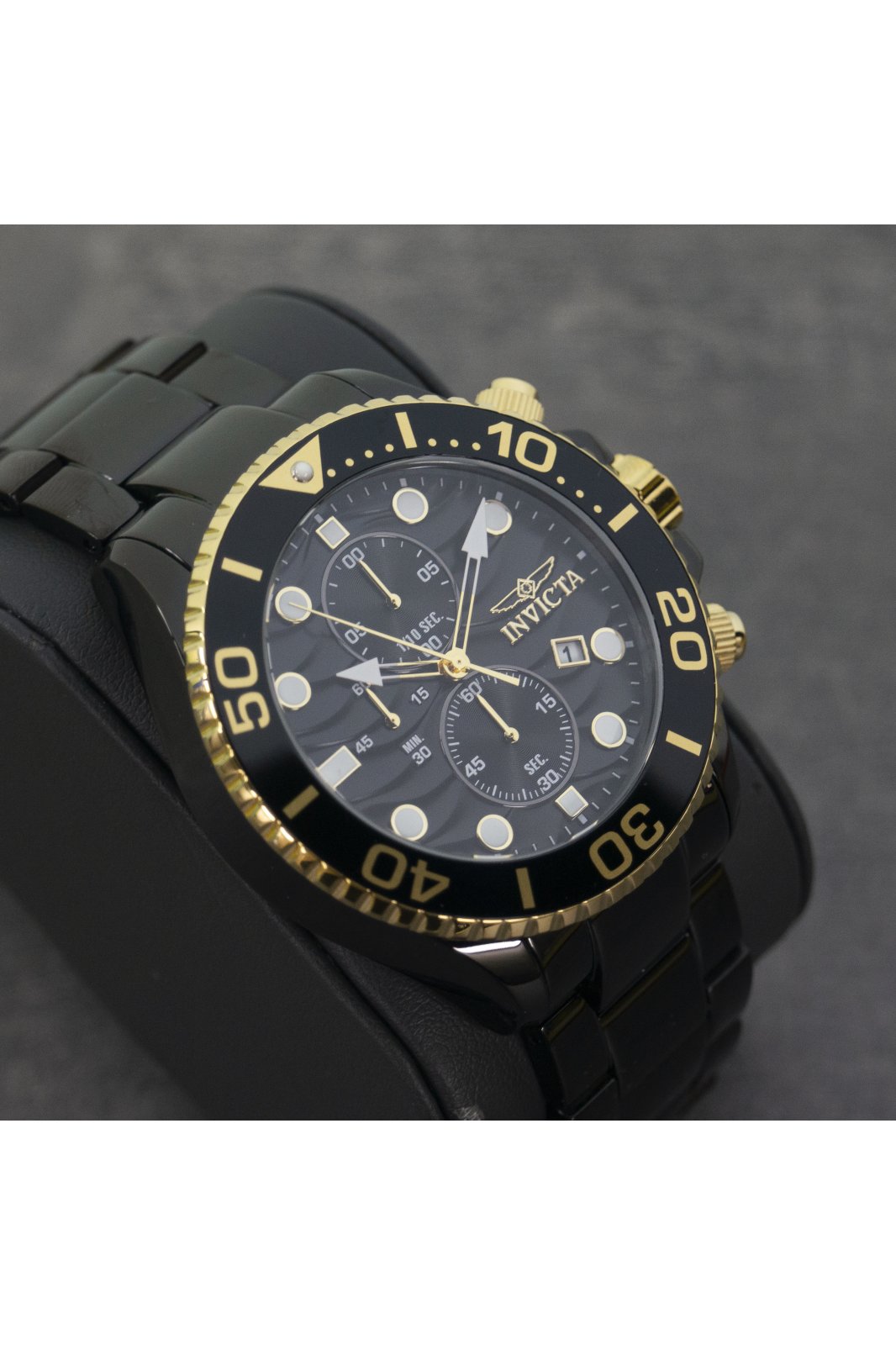 Invicta Pro Diver 50222 Men's Watch - Quartz Movement - Stainless Steel with Black Dial - 53 mm