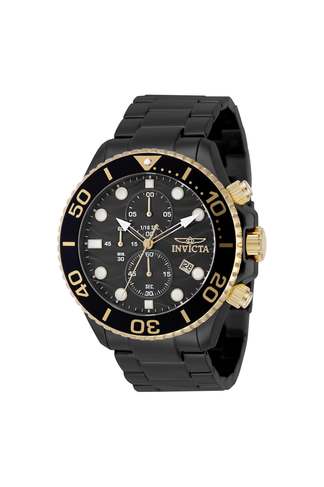 Invicta Pro Diver 50222 Men's Watch - Quartz Movement - Stainless Steel with Black Dial - 53 mm