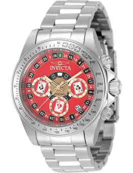 Invicta Speedway 50494 Men's Watch - Quartz Movement - Stainless Steel with Red Dial - 39 mm