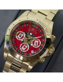 Invicta Speedway 50496 Orologio da Uomo - Movimento al Quarzo - Acciaio Inossidabile con Quadrante Rosso - 39 mm