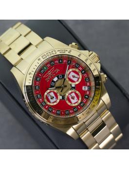 Invicta Speedway 50496 Orologio da Uomo - Movimento al Quarzo - Acciaio Inossidabile con Quadrante Rosso - 39 mm