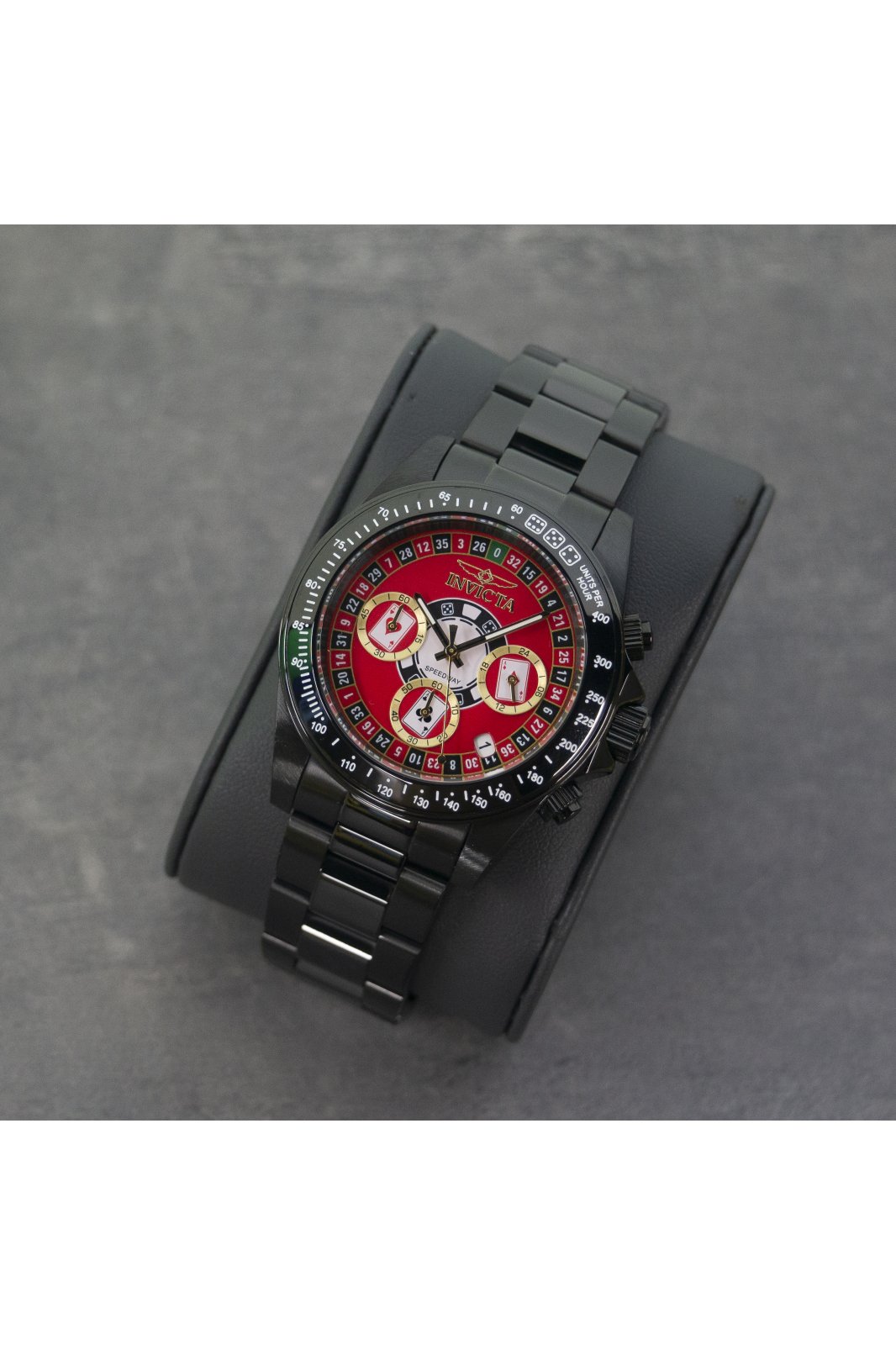 Invicta Speedway 50497 Men's Watch - Quartz Movement - Stainless Steel with Red Dial - 39 mm